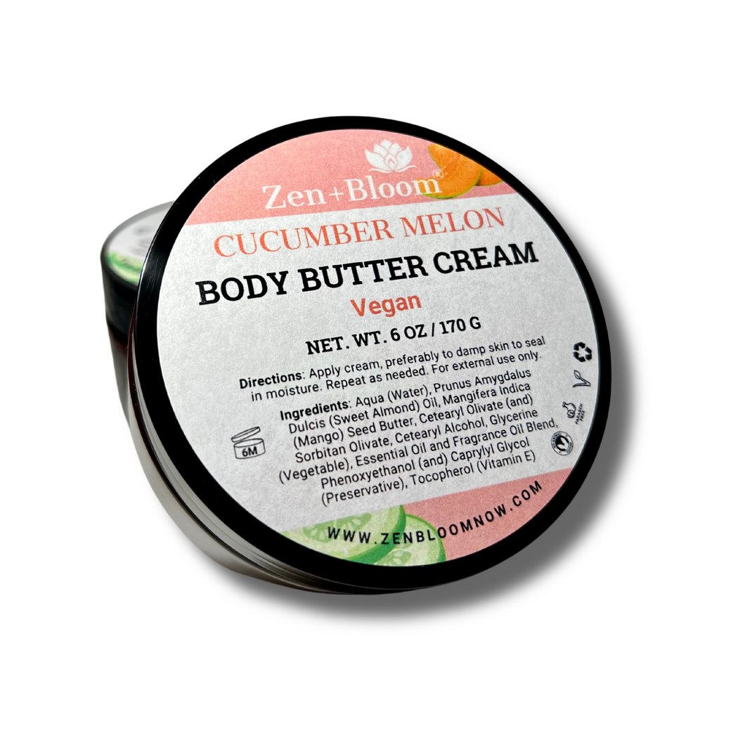 Cucumber Melon Body Butter Cream | 6 oz Zen + Bloom