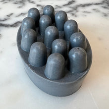 Load image into Gallery viewer, Noir Goat&#39;s Milk + Charcoal Massaging Soap Bar Zen + Bloom
